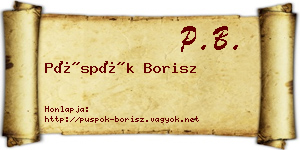 Püspök Borisz névjegykártya